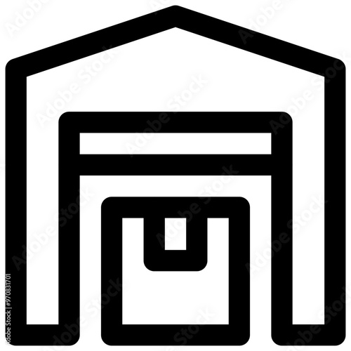 Warehouse. Editable stroke vector icon.