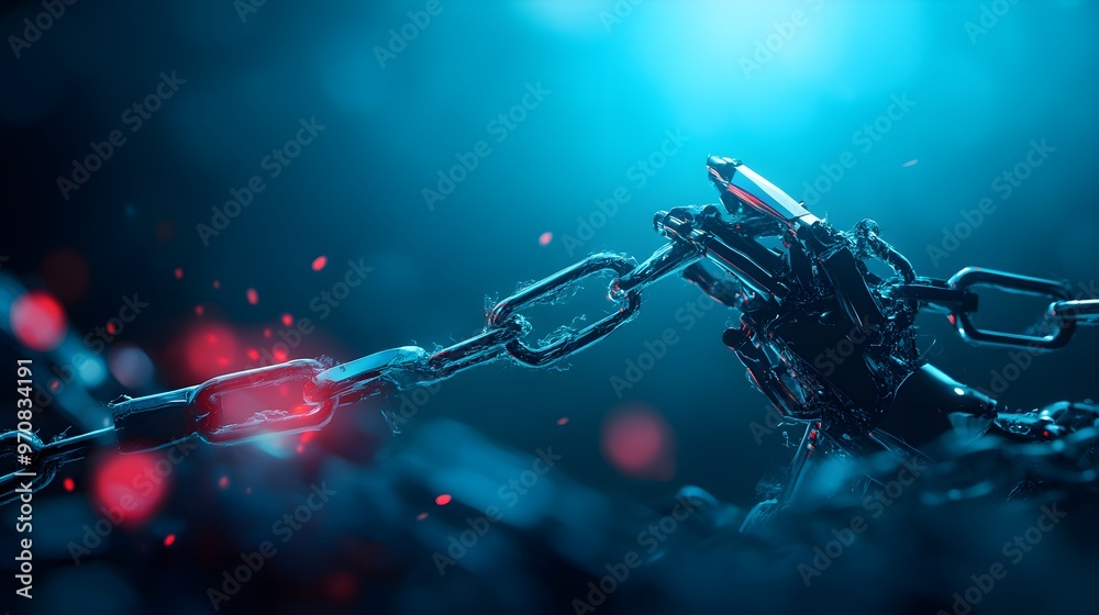 A mechanical being bound by chains, slowly turning into intricate vines of law, representing the intertwining of technology and legal growth A mechanical being bound by chains, slowly turning into intricate vines of law, representing the intertwining of technology and legal growth