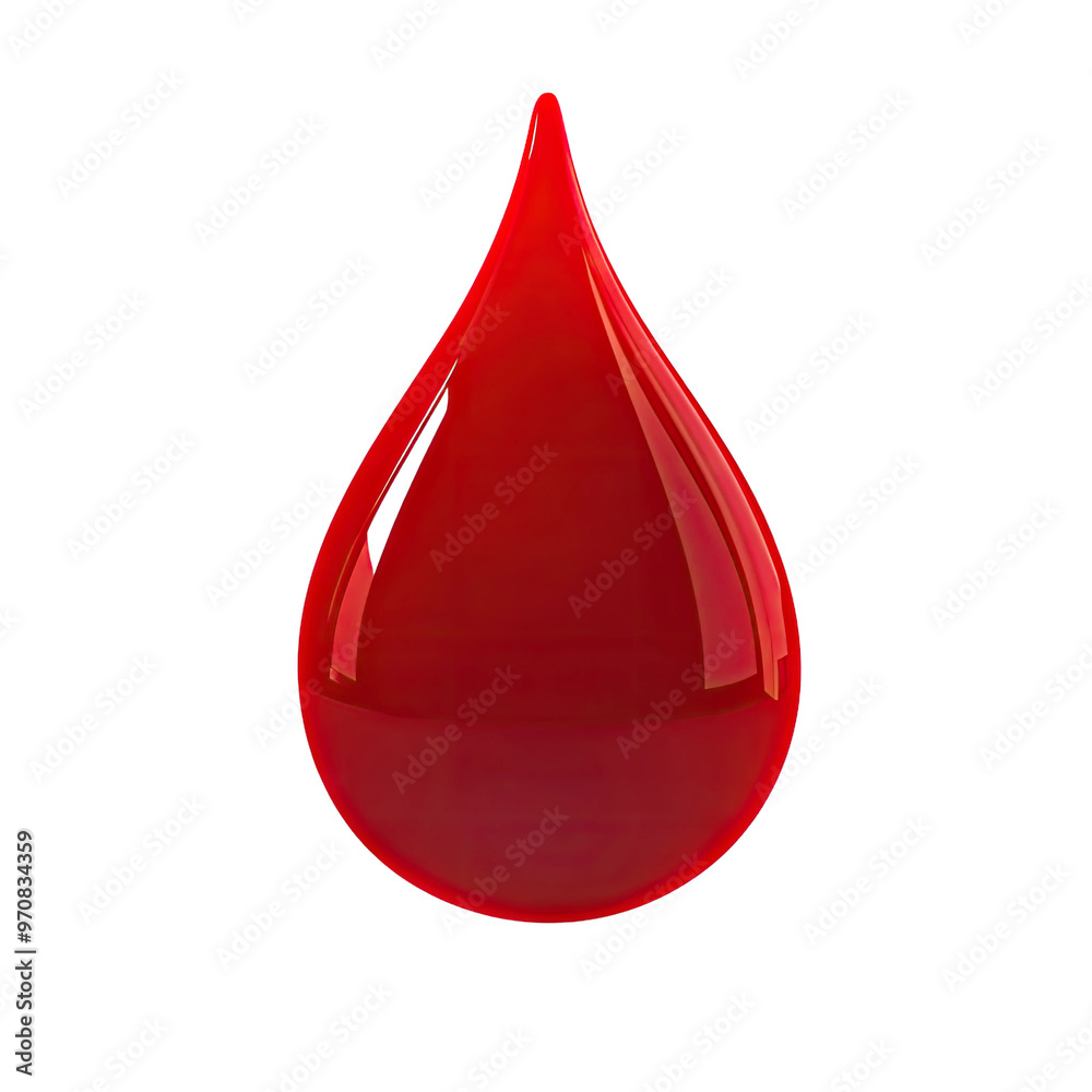 Single red blood drop
