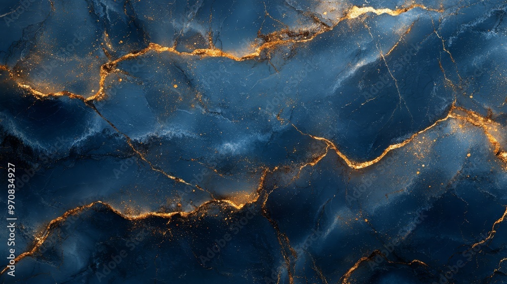 Blue and Gold Marble Texture Background Blue and Gold Marble Texture Background