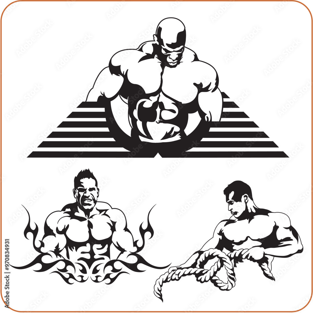 Bodybuilding and Fitness - vector illustration. Bodybuilding and Fitness - vector illustration.