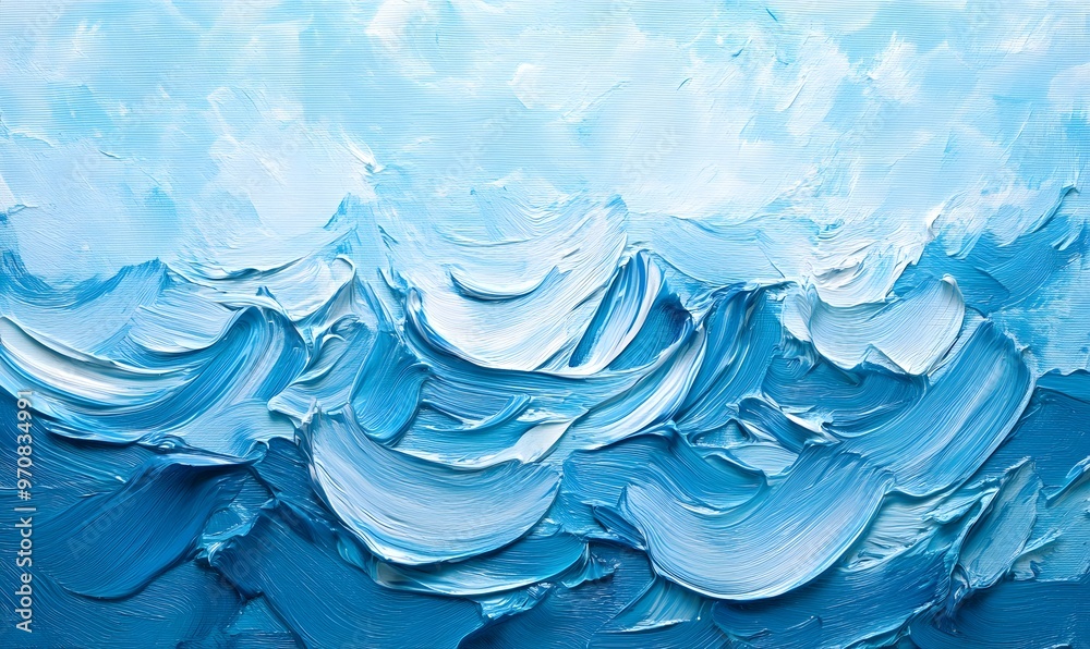 painting light blue equal small brush strokes, Generative AI painting light blue equal small brush strokes, Generative AI