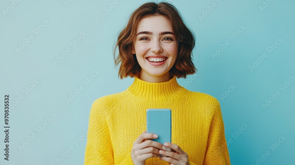 The Happy Woman with Phone The Happy Woman with Phone