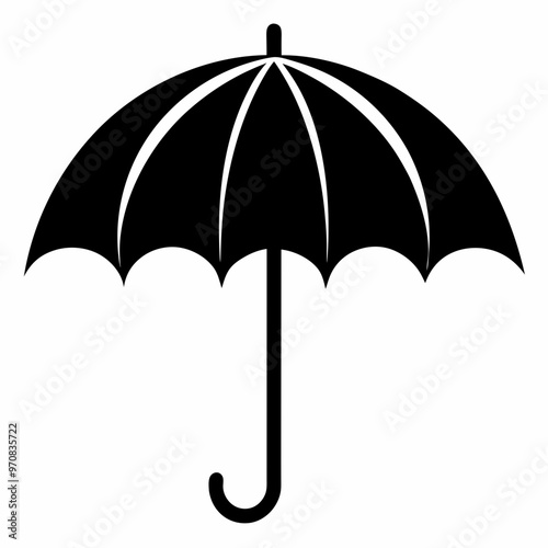 black umbrella isolated on white