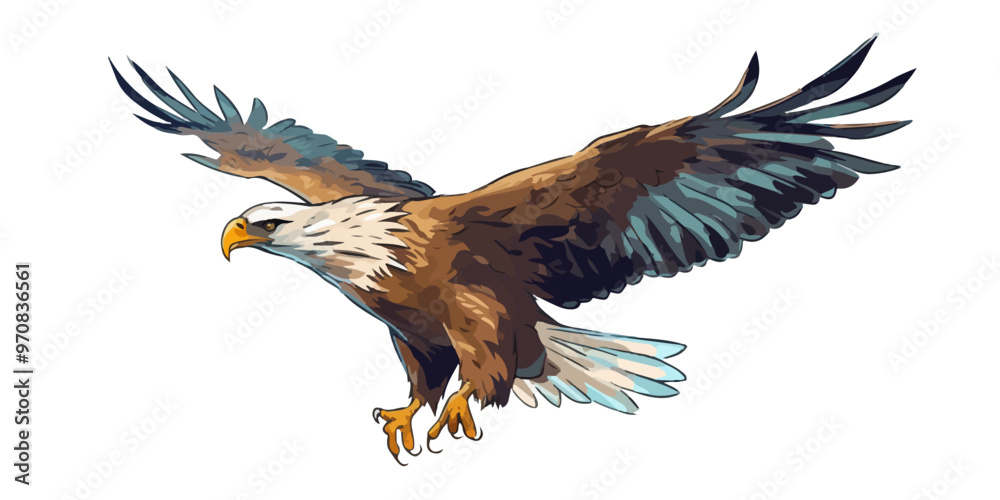 Obraz premium Eagle logo design. Image of flying eagle. Cute eagle emblem. Vector illustration.