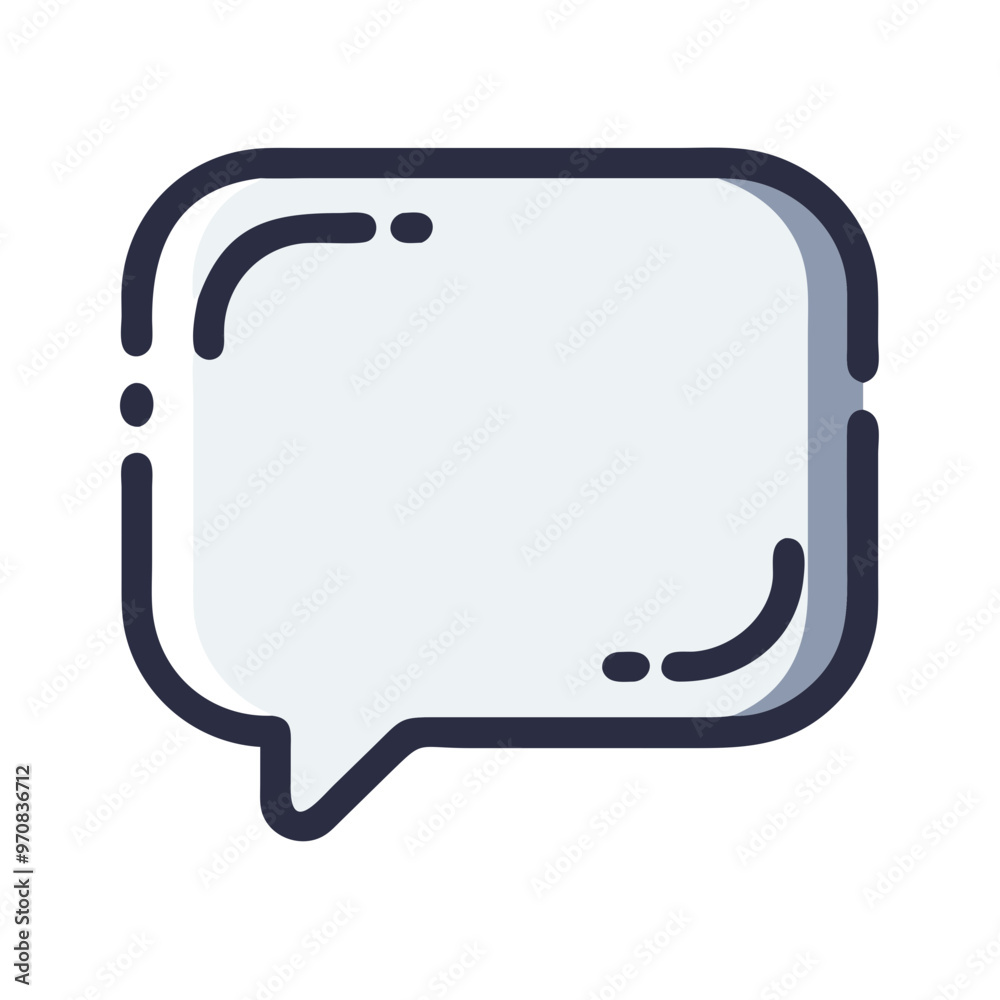 Stylized empty speech bubble with gray outline and light background, modern design, copy space Stylized empty speech bubble with gray outline and light background, modern design, copy space