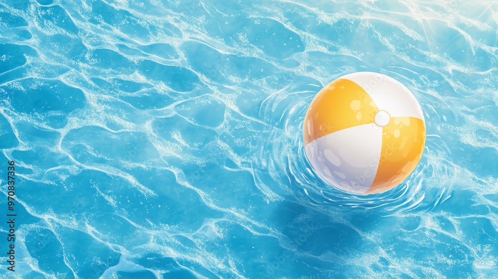 Beach Ball Floating in Crystal Clear Ocean Water Beach Ball Floating in Crystal Clear Ocean Water