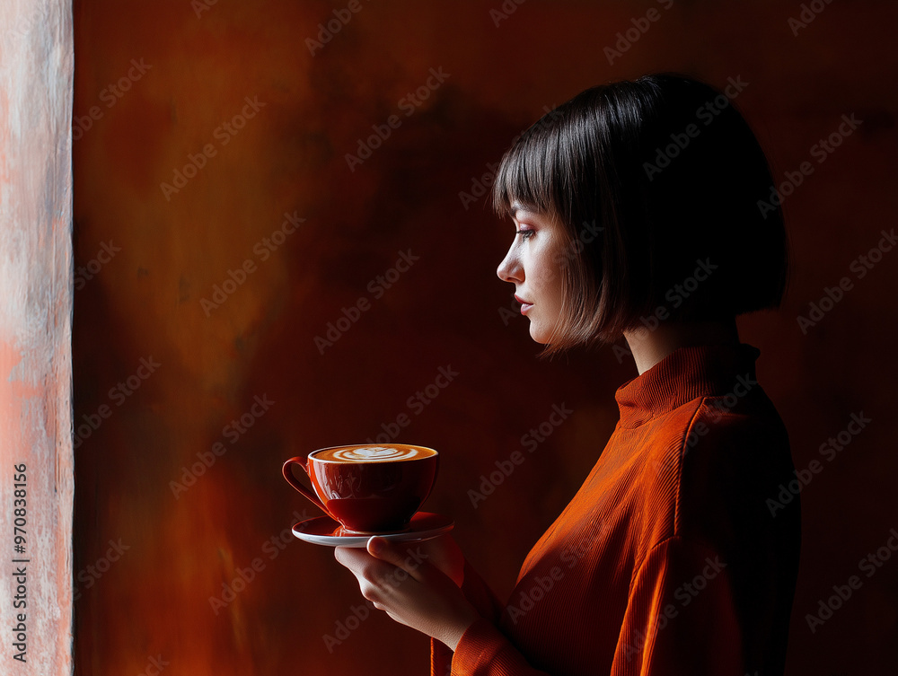 High resolution 3v photo, evoking the sharpness of classic noir with an intimate, psychological edge, close-up, frontal profile with strategic lighting to highlight features and create depth. girl hol