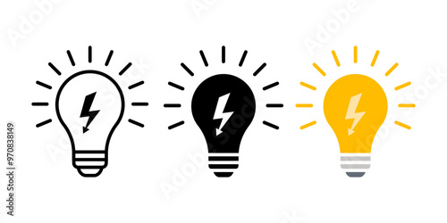 Bulb icon. Light Bulb sign. for mobile concept and web design. vector illustration on white background.