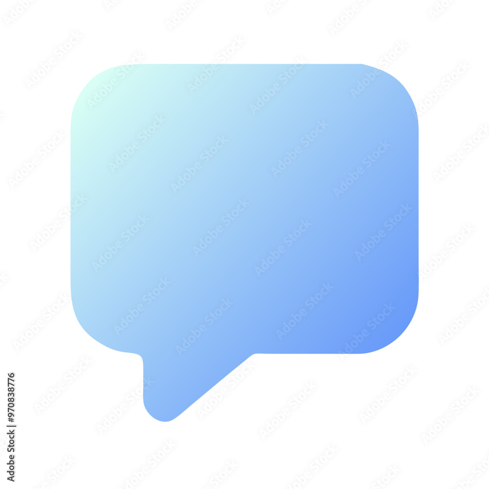 Gradient empty speech bubble in light blue colors with rounded corners, copy space Gradient empty speech bubble in light blue colors with rounded corners, copy space