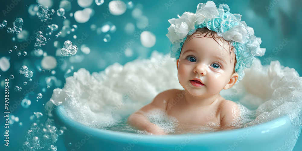 The child enjoys bathing in the bath. The child enjoys bathing in the bath.