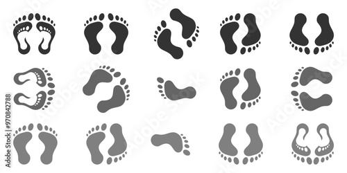  foot soles, foot health designs, icons, symbols, foot prints, abstract