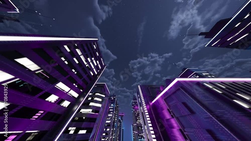 A night in the future. The allure of a tech city.