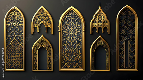 Golden Ornamental Arches: A Collection of Intricate and Elegant Designs photo