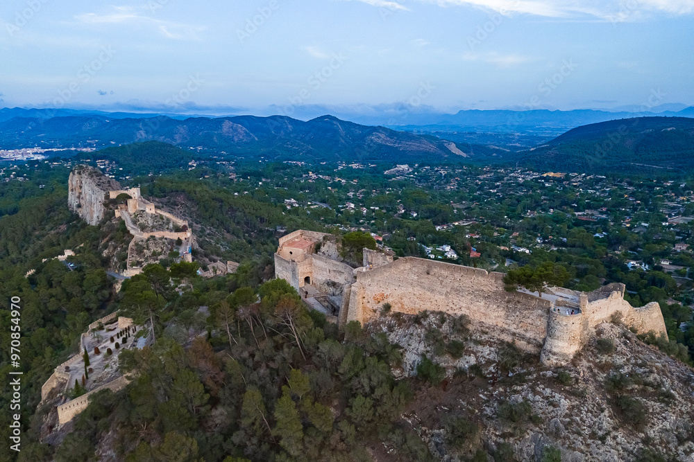 Aerial view of Xàtiva Castle, Valencia, Spain Aerial view of Xàtiva Castle, Valencia, Spain
