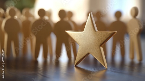 Celebrating Workplace Success - Employee of the Month Plaque 3D Illustration
