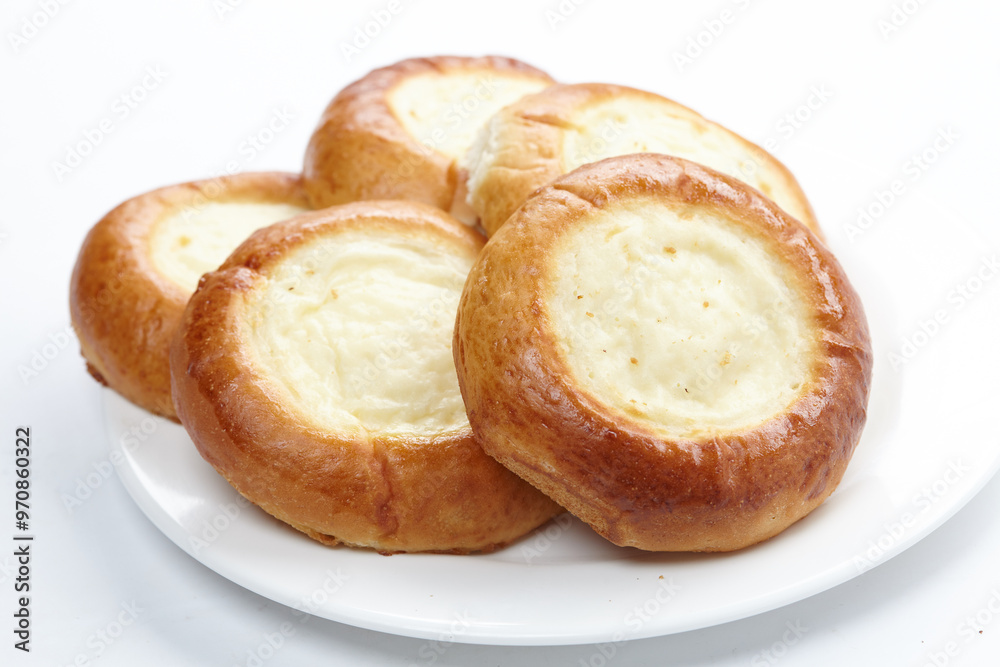 fresh buns on the white plate fresh buns on the white plate