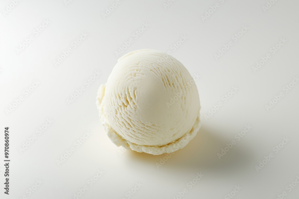 Scoop of vanilla ice cream on a white background Scoop of vanilla ice cream on a white background