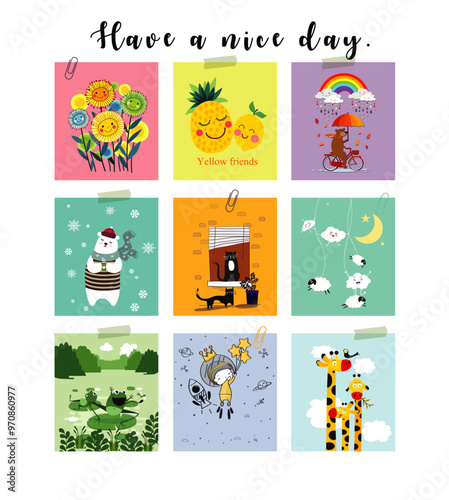 Have a nice day  design set vector  illustration