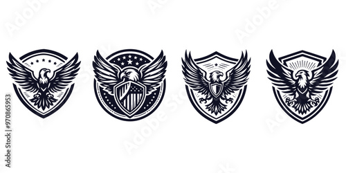 eagle and shield logo vector sheet