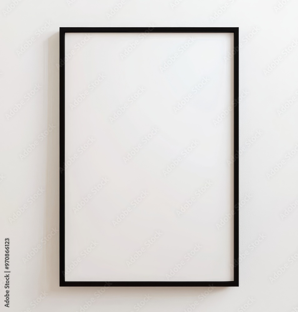 Vertical black frame mockup closeup, 3D render Vertical black frame mockup closeup, 3D render
