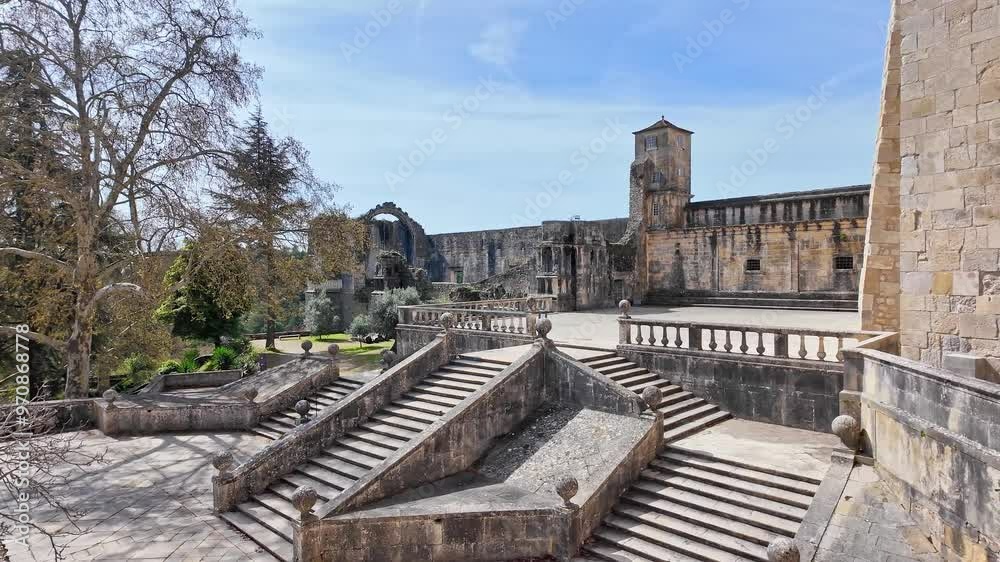 The Monastery of the Order of Christ, Convento de Cristo is the main attraction of the city of Tomar. Santarem District. Portugal. The Monastery of the Order of Christ, Convento de Cristo is the main attraction of the city of Tomar. Santarem District. Portugal.