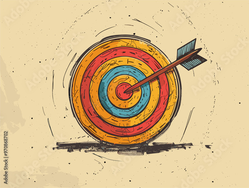 Target Determination: A Bullseye Vector Illustration for Goal-Oriented Individuals