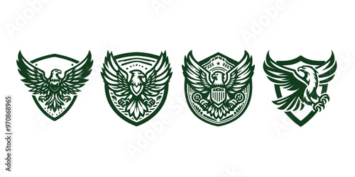 eagle and shield logo vector sheet