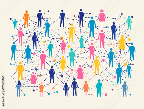 Interconnected Network: A Visual Metaphor for Collaboration and Synergy