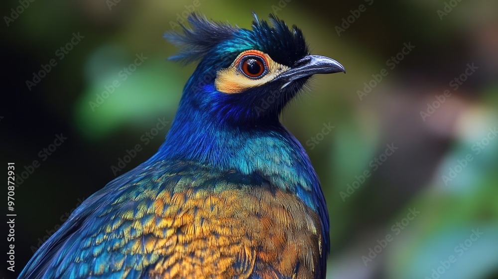 Close-Up Portrait of a Vibrant Blue and Gold Bird Close-Up Portrait of a Vibrant Blue and Gold Bird