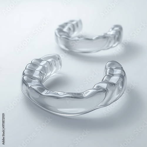 Clear aligners with motion blur, smooth design for orthodontic treatment photo