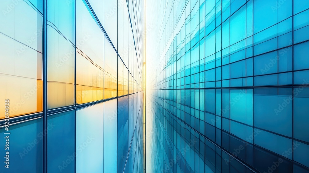 Fototapeta premium Abstract Cityscape: Glass Facades