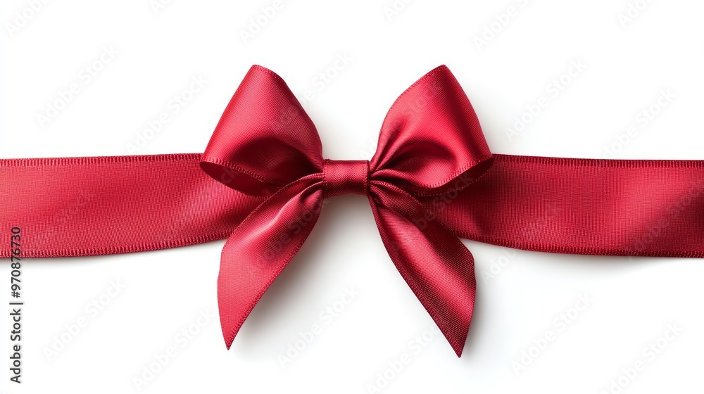 Red ribbon bow isolated on white background. holidays decoration Red ribbon bow isolated on white background. holidays decoration