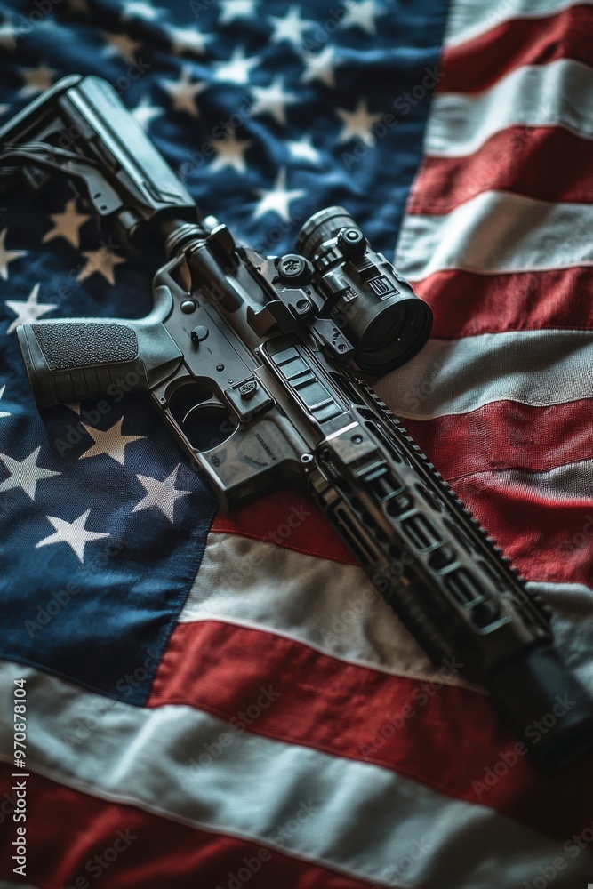 Fototapeta premium Exploring the Intersection of Gun Culture and Patriotism in American Society