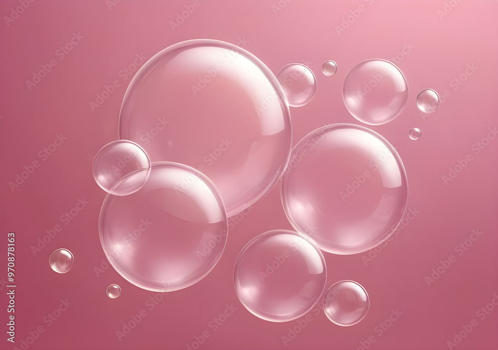Floating Clear Bubbles – Minimalist Aesthetic on Pink Calm Background with copy space. Floating Clear Bubbles – Minimalist Aesthetic on Pink Calm Background with copy space.