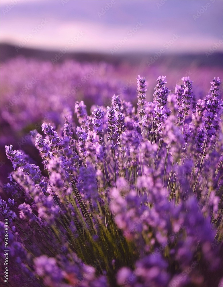Fototapeta premium Dolly shot of lavender flowers on field. Provence in France
