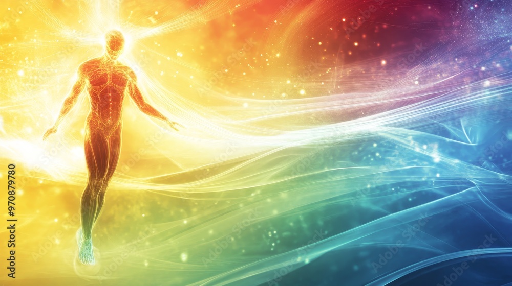 Naklejka premium Understanding the flow of energy within the human body for optimal health and vitality