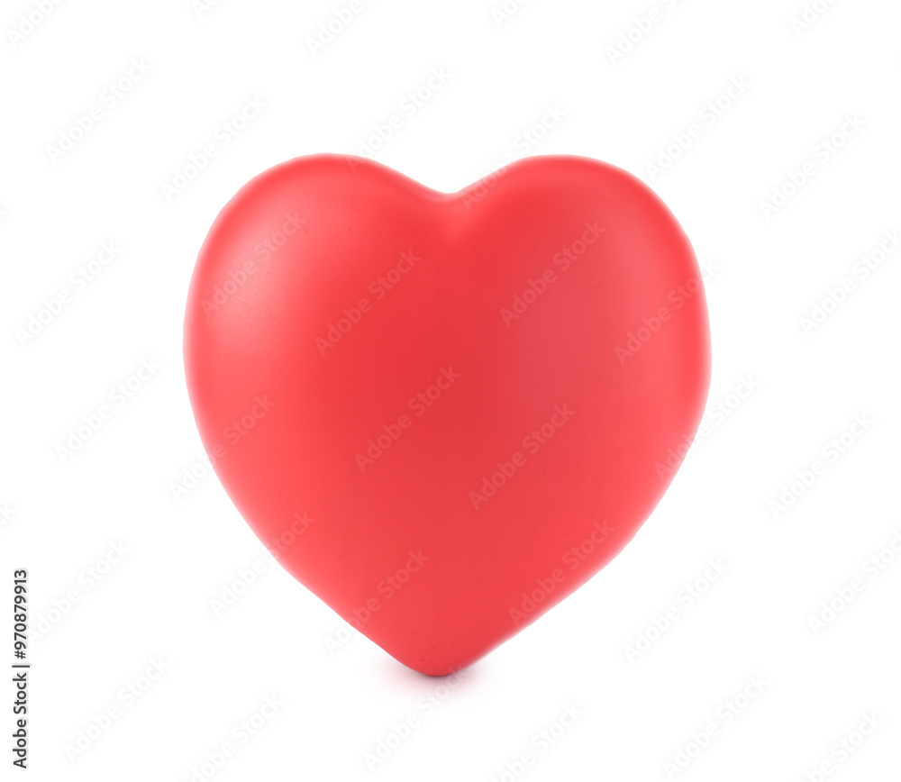 One red decorative heart isolated on white One red decorative heart isolated on white