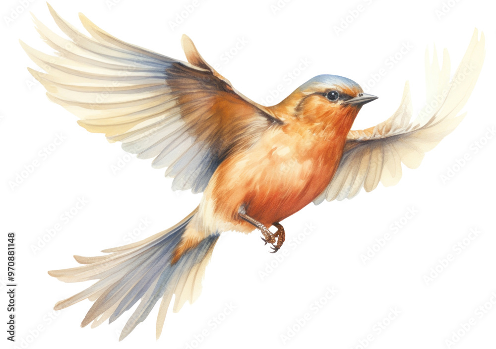 Fototapeta premium PNG Illustration of own bird flying bluebird animal robin.