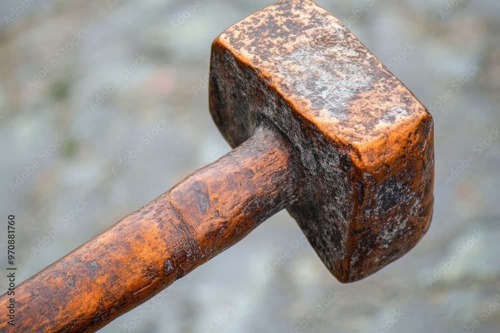Close-up of a Worn Wooden Hammerhead Close-up of a Worn Wooden Hammerhead