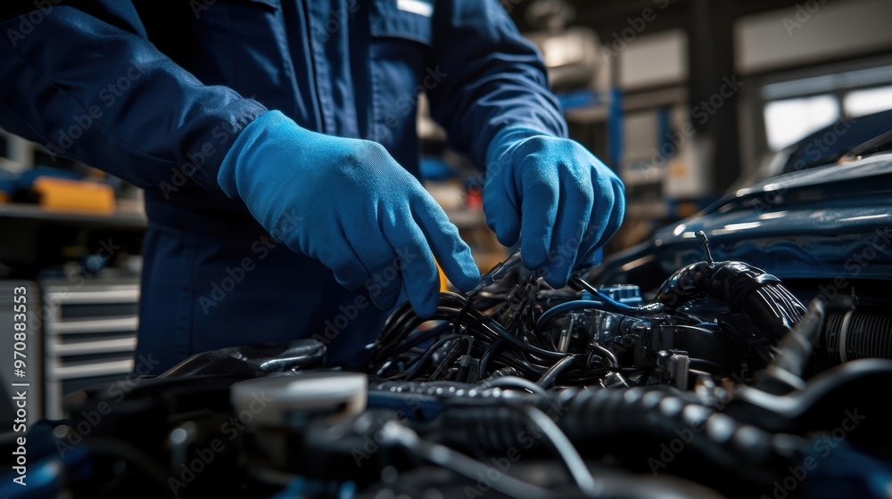 The Mechanic Working on Engine The Mechanic Working on Engine