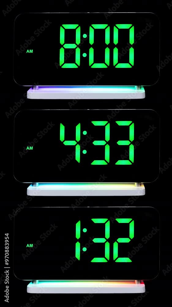 led clocks in stop motion in vertical led clocks in stop motion in vertical