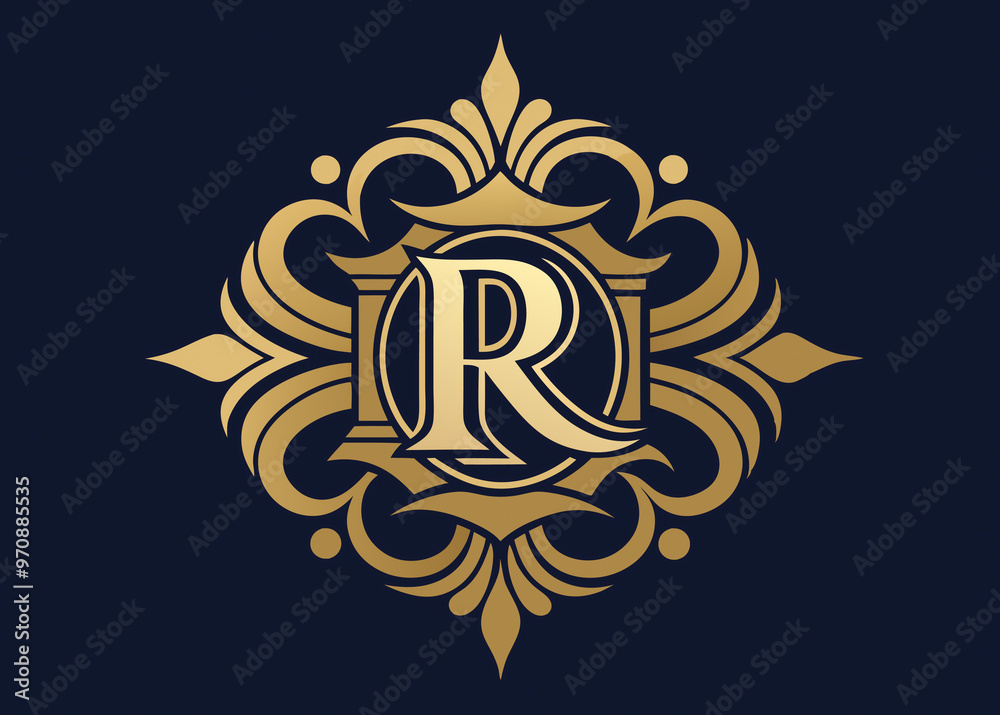 Luxury R Monogram for Posters, Banners, and Emblems, Sophisticated Decorative R Letter Logo for Premium Product Labels Luxury R Monogram for Posters, Banners, and Emblems, Sophisticated Decorative R Letter Logo for Premium Product Labels