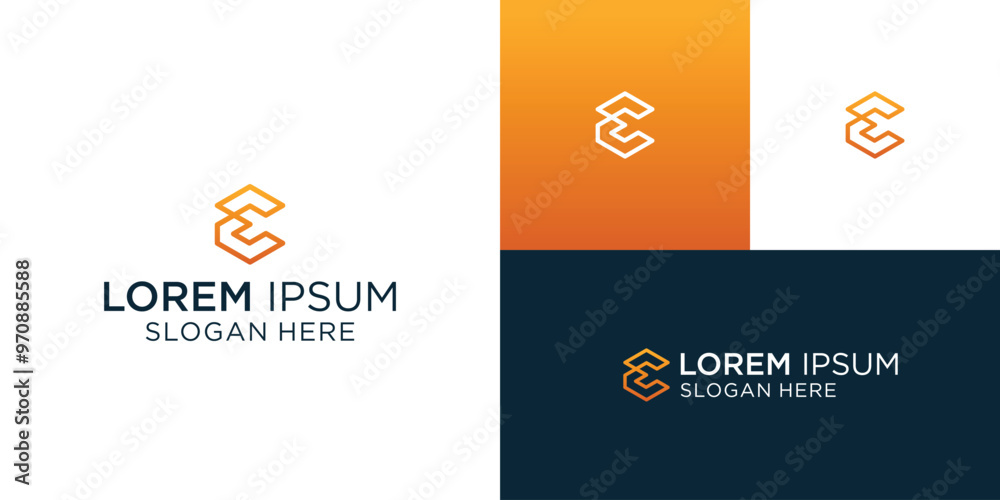 Fototapeta premium logo with the initials E, suitable for in the field of technology