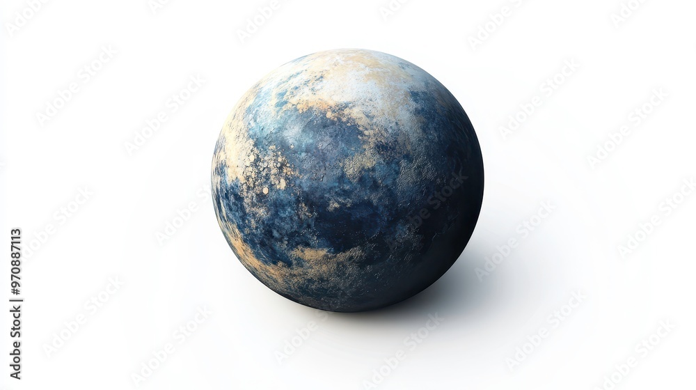 TOI-700d (exoplanet) clipart, element, 3D illustration, realistic, isolated on white background TOI-700d (exoplanet) clipart, element, 3D illustration, realistic, isolated on white background