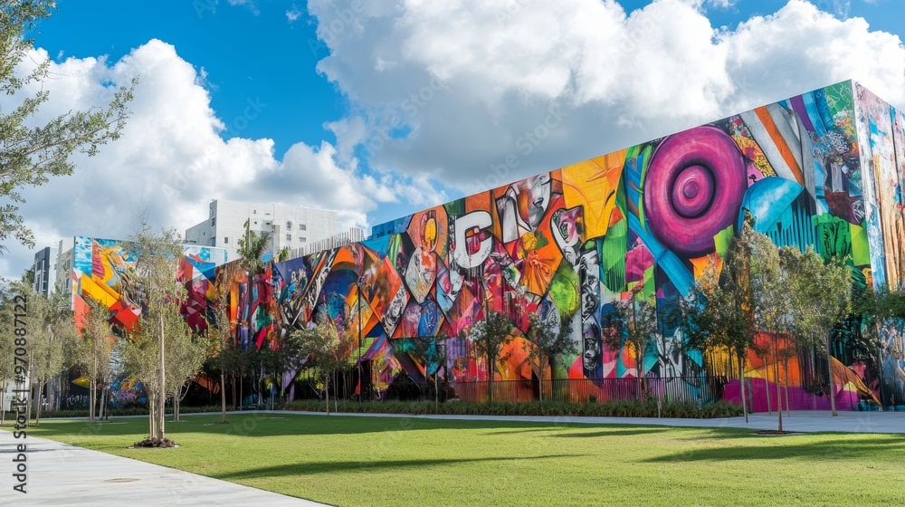 Obraz premium Miami United States of America - November 30 2019: Art Wynwood in Miami USA. Wynwood is a neighborhood in Miami Florida which has a strong art culture presence and murals can be seen everywhere.