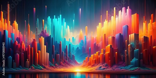 * Vibrant pixels dance across the screen, creating a mesmerizing composition that blurs the lines between reality and