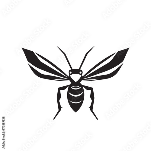 Wasp in cartoon, doodle style . Image for t-shirt, web, mobile apps and ui. Isolated 2d vector illustration in logo, icon, sketch style, Eps 10, black and white. AI Generative