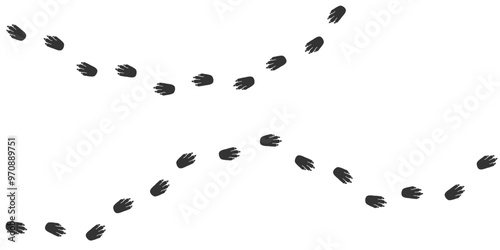 Footprints of Domestics  Animal, Traces of a guinea pig on white background. Guinea pig silhouette animal tracks. Paw Print. Vector illustration. EPS10.