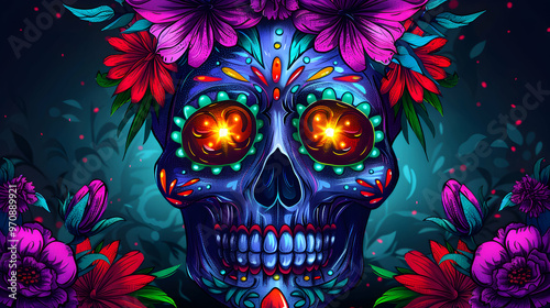 Vector Illustration Skull The Day The Death